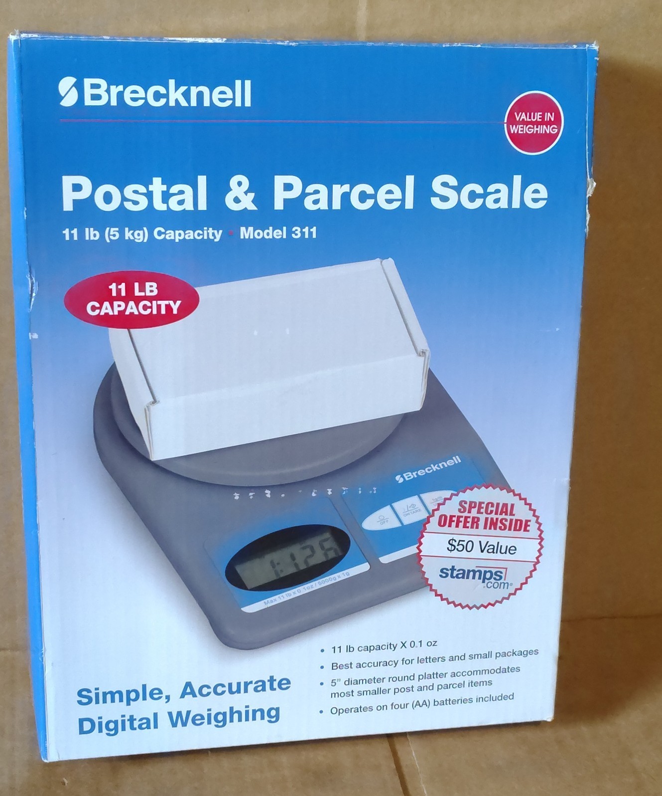 Brecknell Model 311 / 11 Lb. Postal/shipping Scale, Round Platform, 6" Dia 311
