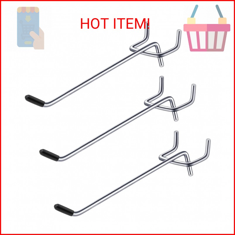 LhyBtm 6 Inch 20 Pack Pegboard Hooks Sturdy Shelving Fit 1mm/0.04inch Thick Peg