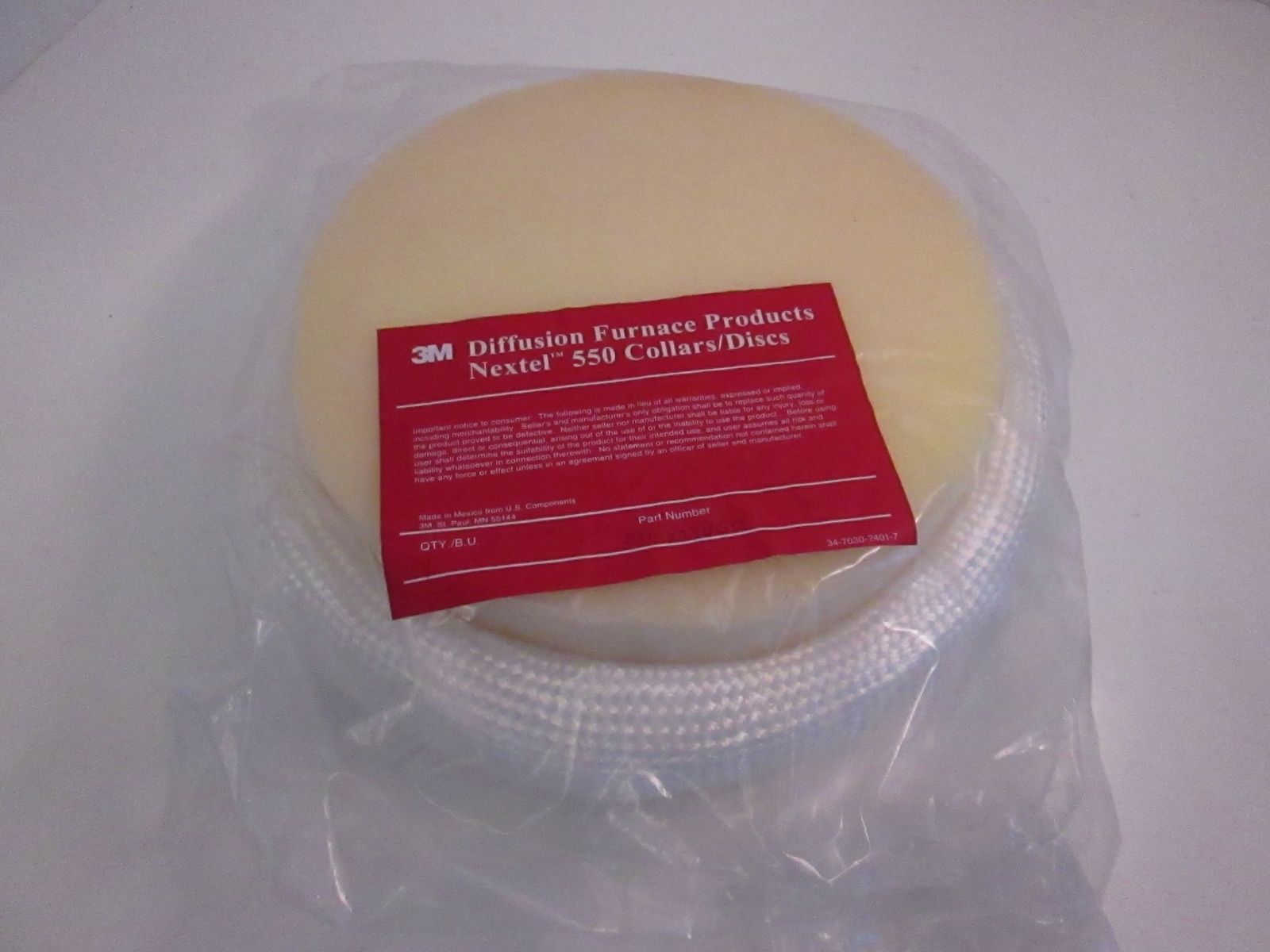 3M Diffusion Furnace Products, Nextel 550 Collar, 031-803460, 2" X 9" X 11"