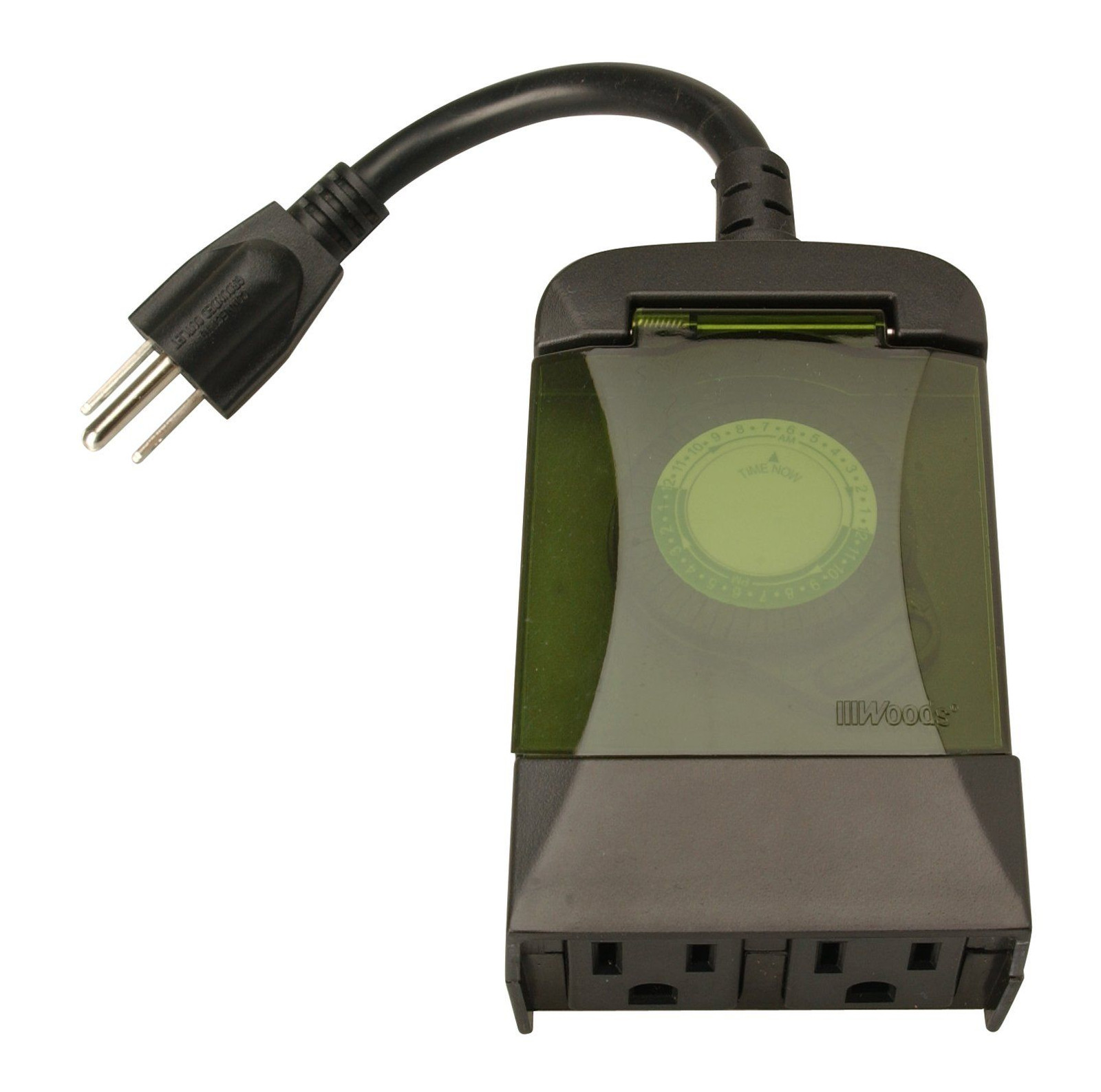 Southwire Woods Outdoor 24-Hour Plug-In Mechanical Timer - 24 Hour, Black