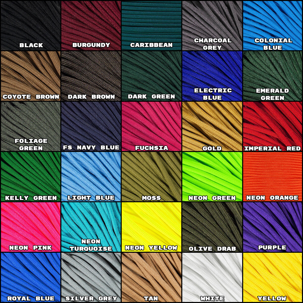 550 lb Paracord Parachute Rope 7-strand 10 25 50 100 ft