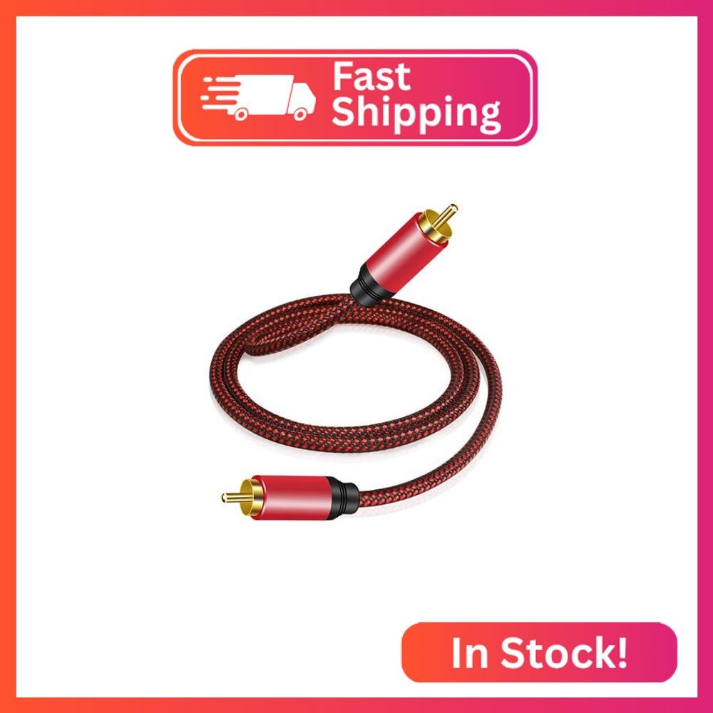 Tiierzon Digital Coaxial Audio Cable 5ft,1RCA Male to 1RCA Male Subwoofer Cable