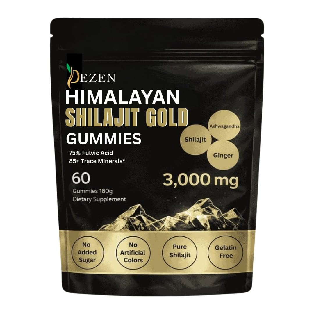 DEZEN Pure Himalayan Shilajit Gummies 3000mg with Ashwagandha, Turmeric & Ginger