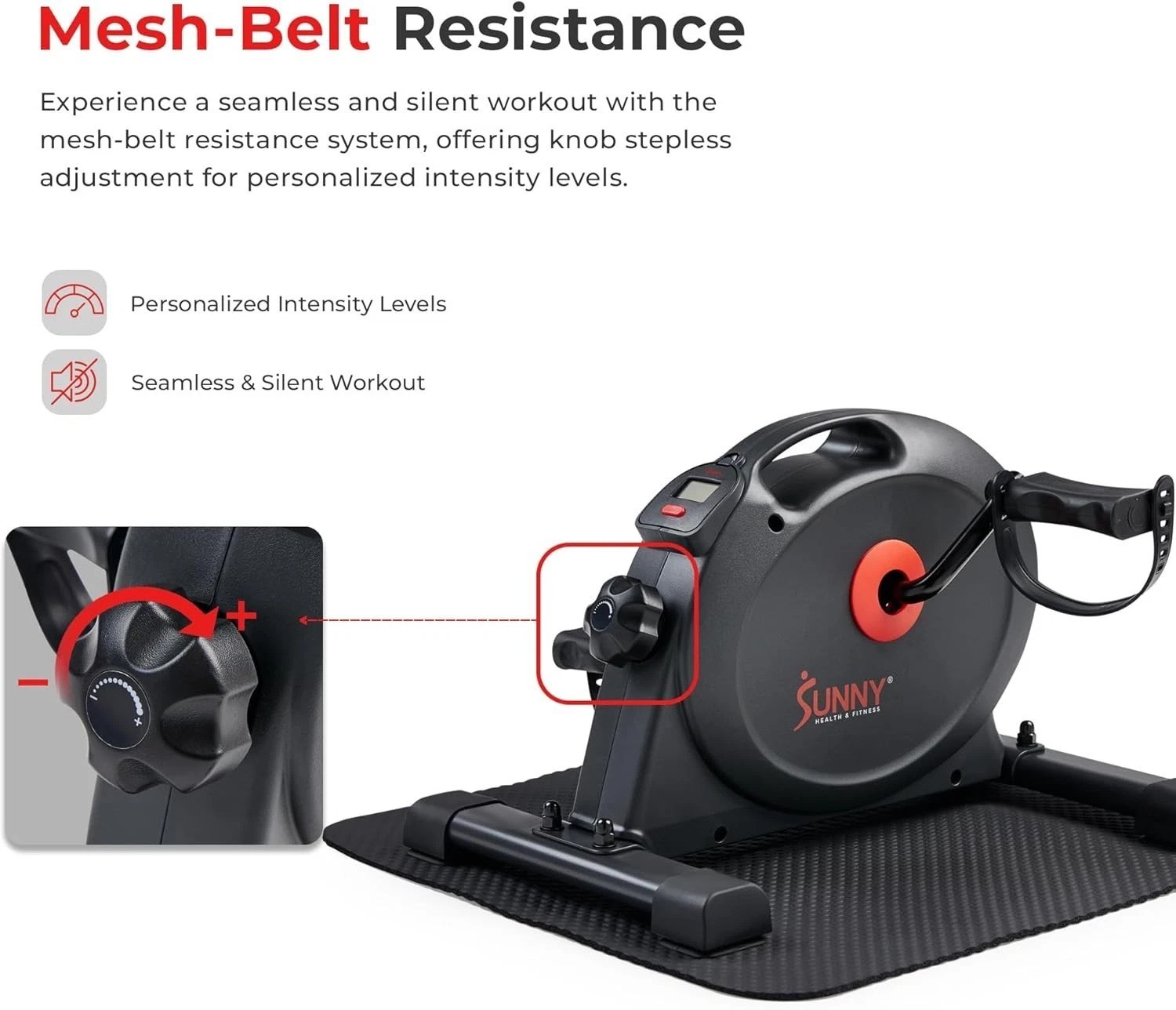 Low-Impact Cardio Cycling Machine for Home/Office - Includes Workout Bands