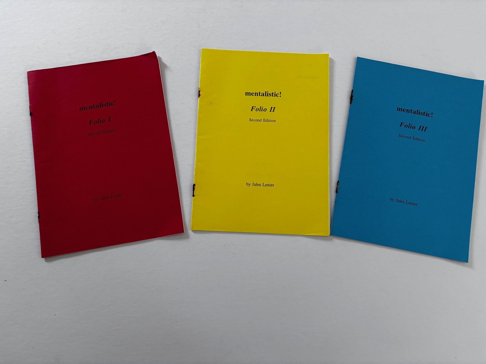 MENTALISTIC FOLIO 1, 2 & 3 BY JULES LENIER MENTALISM MINDREADING