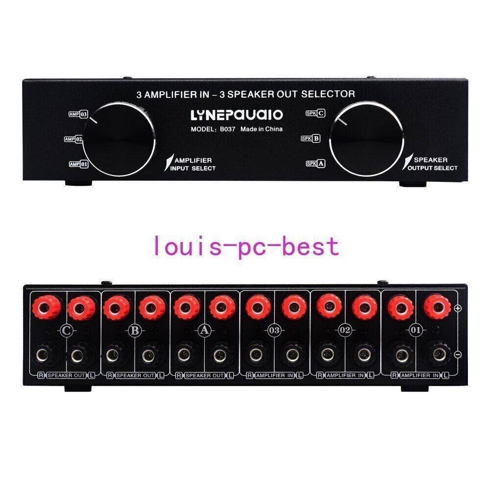 3-IN-3-OUT Passive Amplifier Selector Audio Splitter Sound Switcher for Speakers