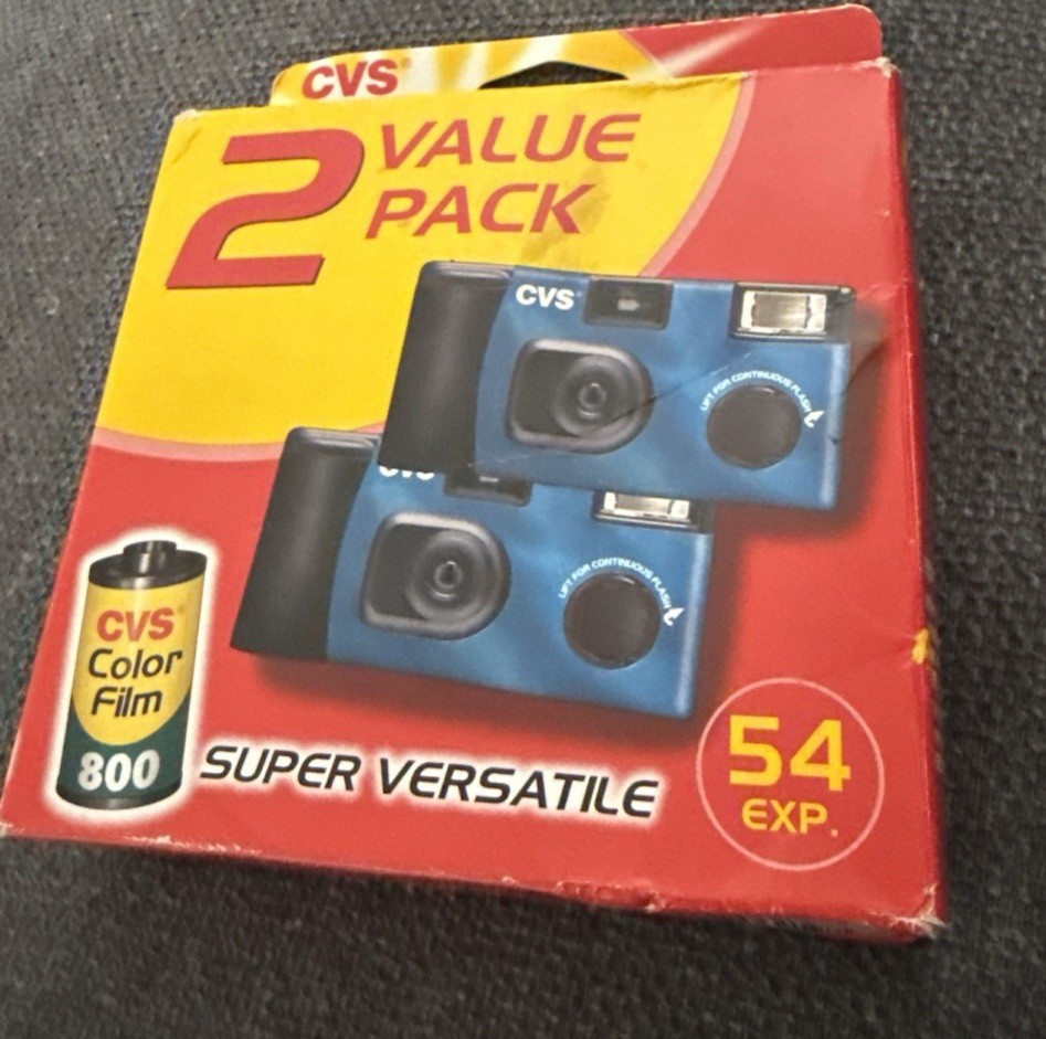 CVS Flash Indoor & Outdoor Camera 2-Pack 54 Exposures NEW