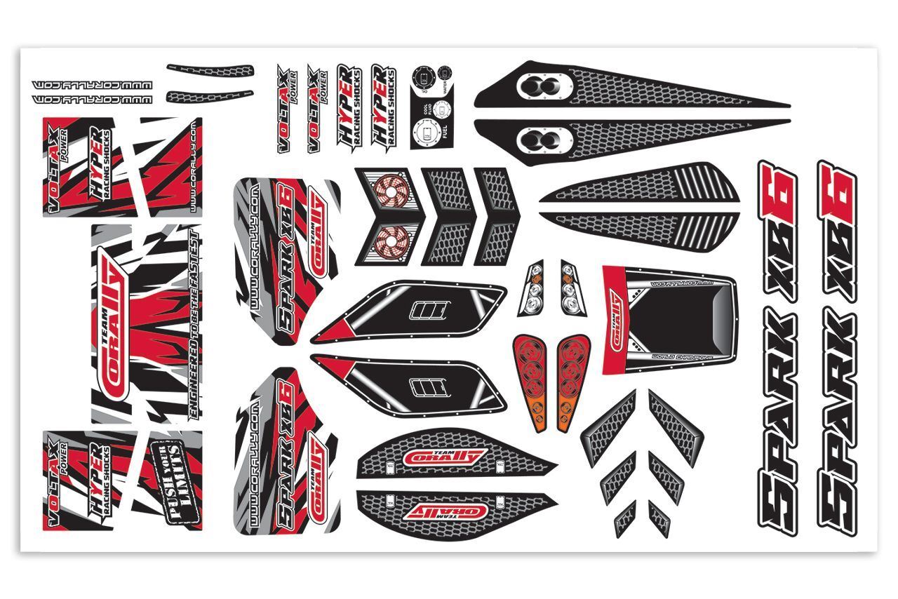 Corally - Body Decal Sheet, Spark XB6, Red, 1pc