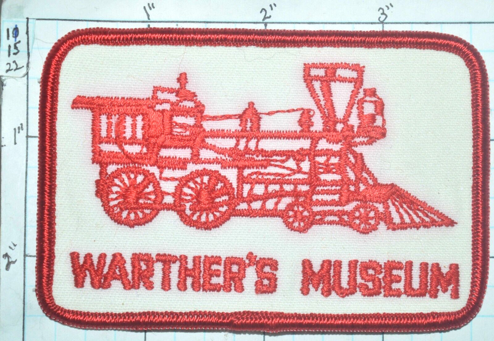 DOVER OHIO WARTHER'S MUSEUM WOOD CARVING GARDENS BUTTONS VINTAGE PATCH