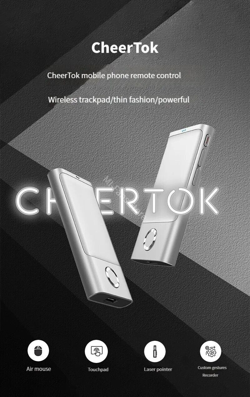 Cheerdots Wireless Air Mouse Presenter Trackpad Laser Pointer Clicker Bluetooth