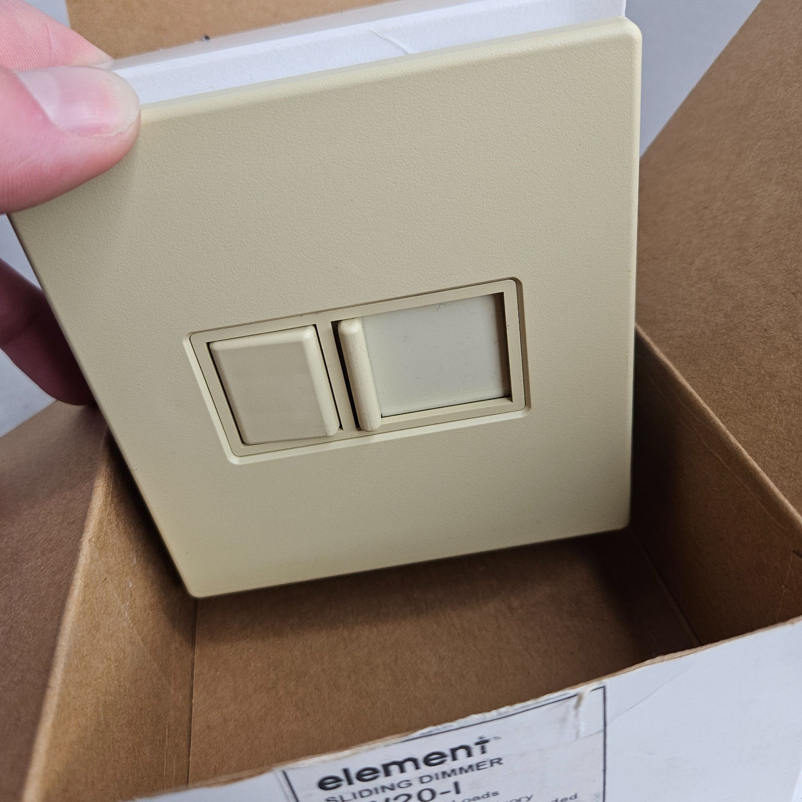 Element Sliding Dimmer EW20-I 120V, 2000W 3-Way Switching (Ivory)
