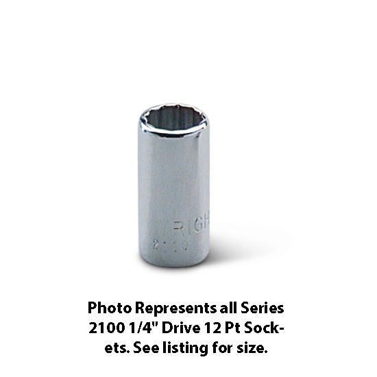 Wright Tool 2118 1/4in Drive 12-Point Standard Socket 9/16in