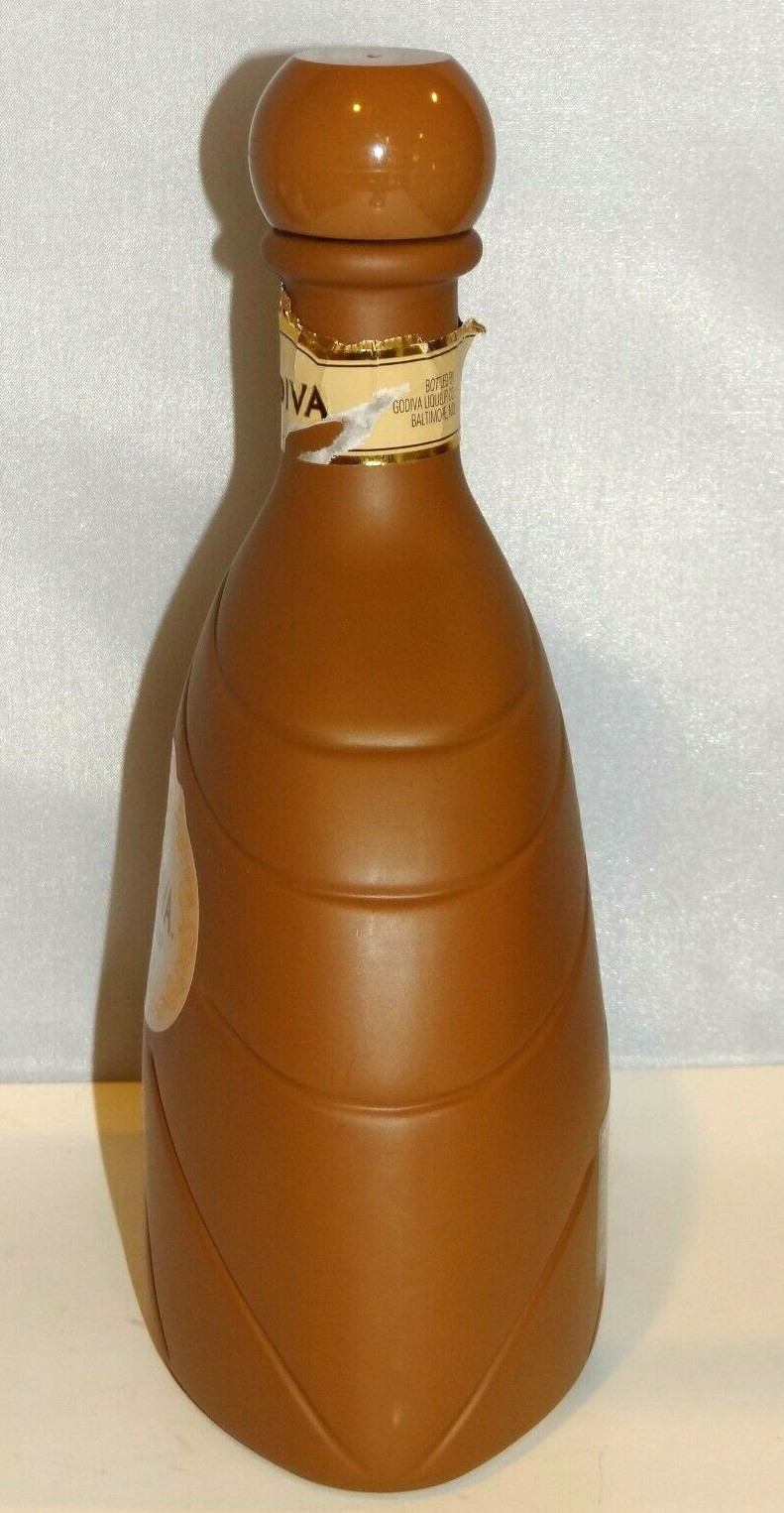 GODIVA Cappuccino Liqueur Empty 750ml Bottle Embossed Glass Bottle Empty