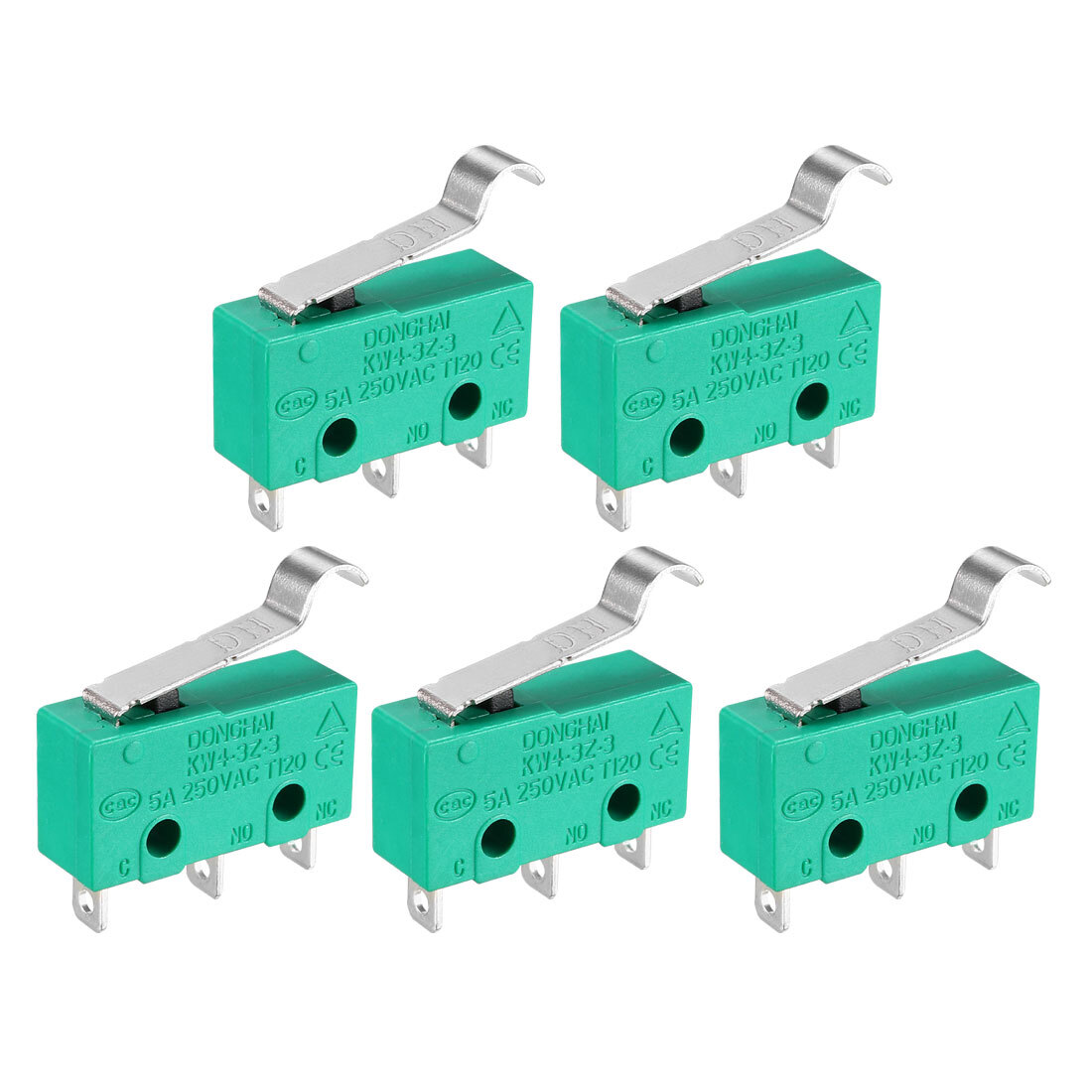 5Pcs KW4-3Z-3 5A/250VAC Simulated R-Lever Type Micro Switches