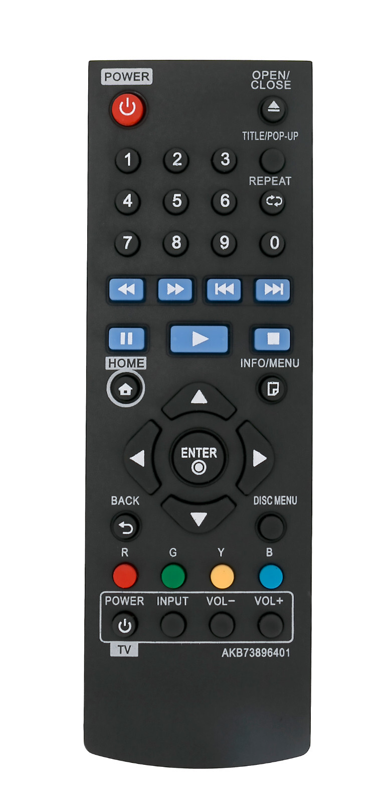 AKB73896401 Replaced Remote for LG BP300 BP335W UP870 UP875 BP550 BP135 BP145