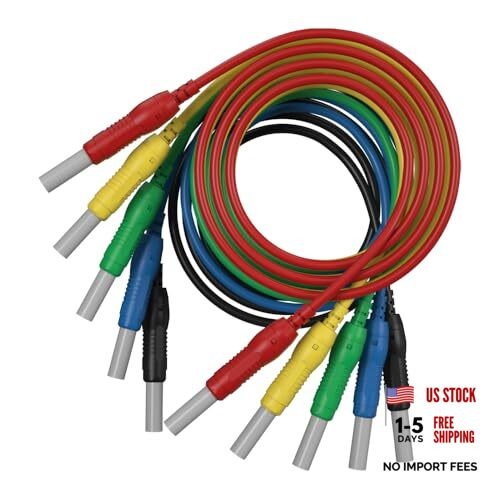 5pcs Banana to Banana Test Lead Safety Type Cable Line Wire, Retractable 5pcs A