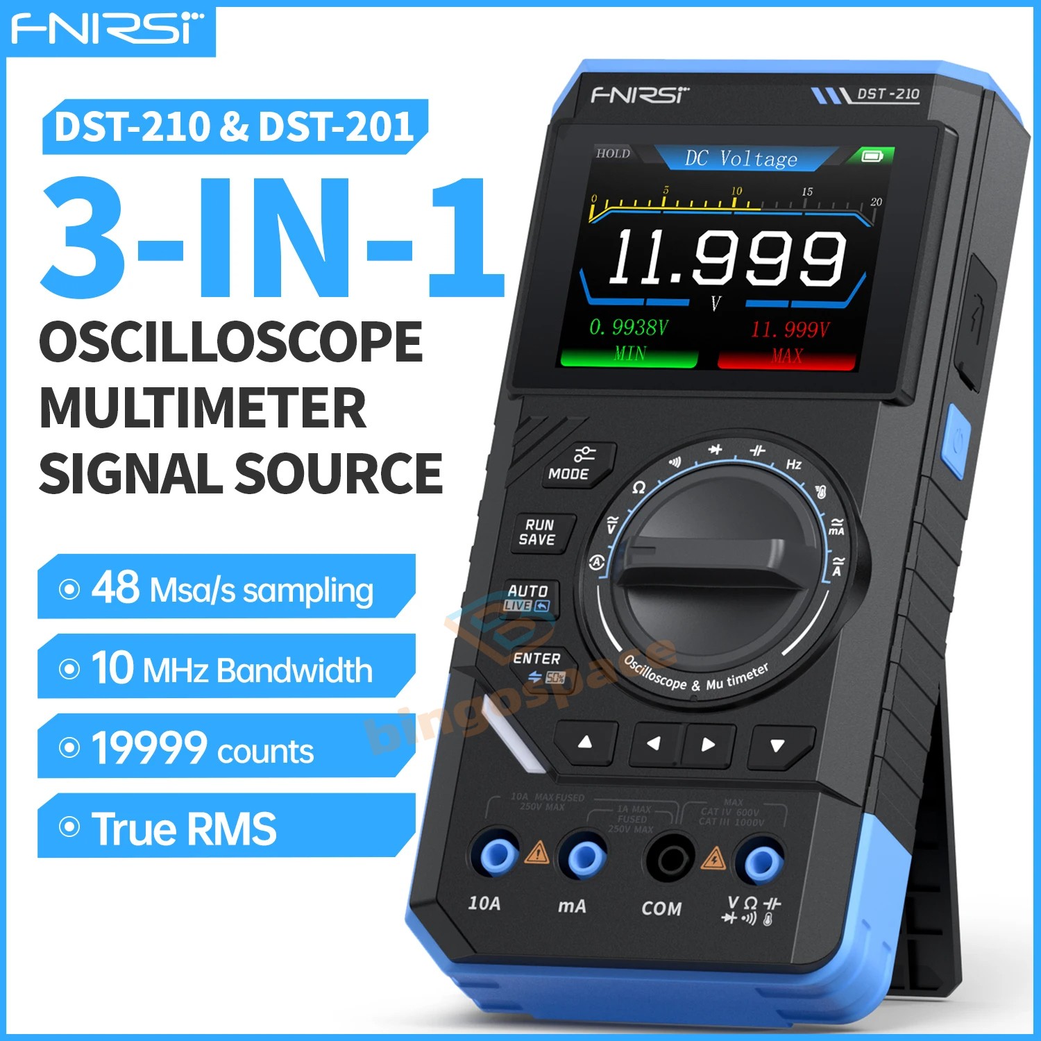 FNIRSI DST-201/DST-210 3IN1 Digital Oscilloscope Multimeter Signal Generator NEW