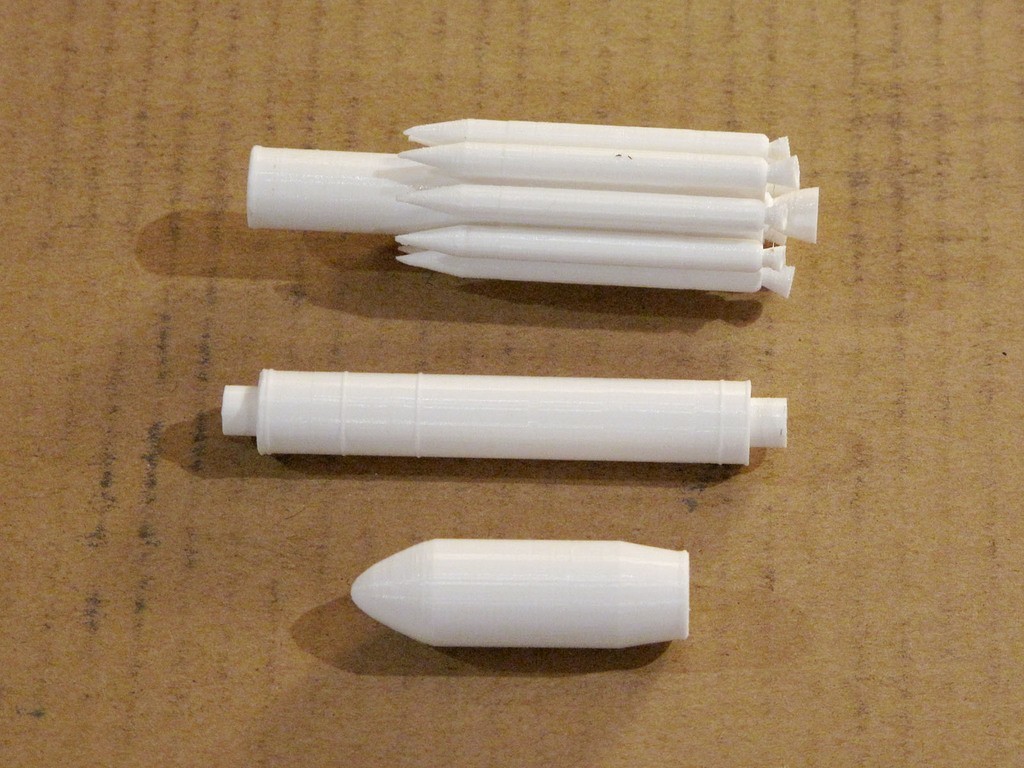 3d printed Delta 2 rocket 1:72