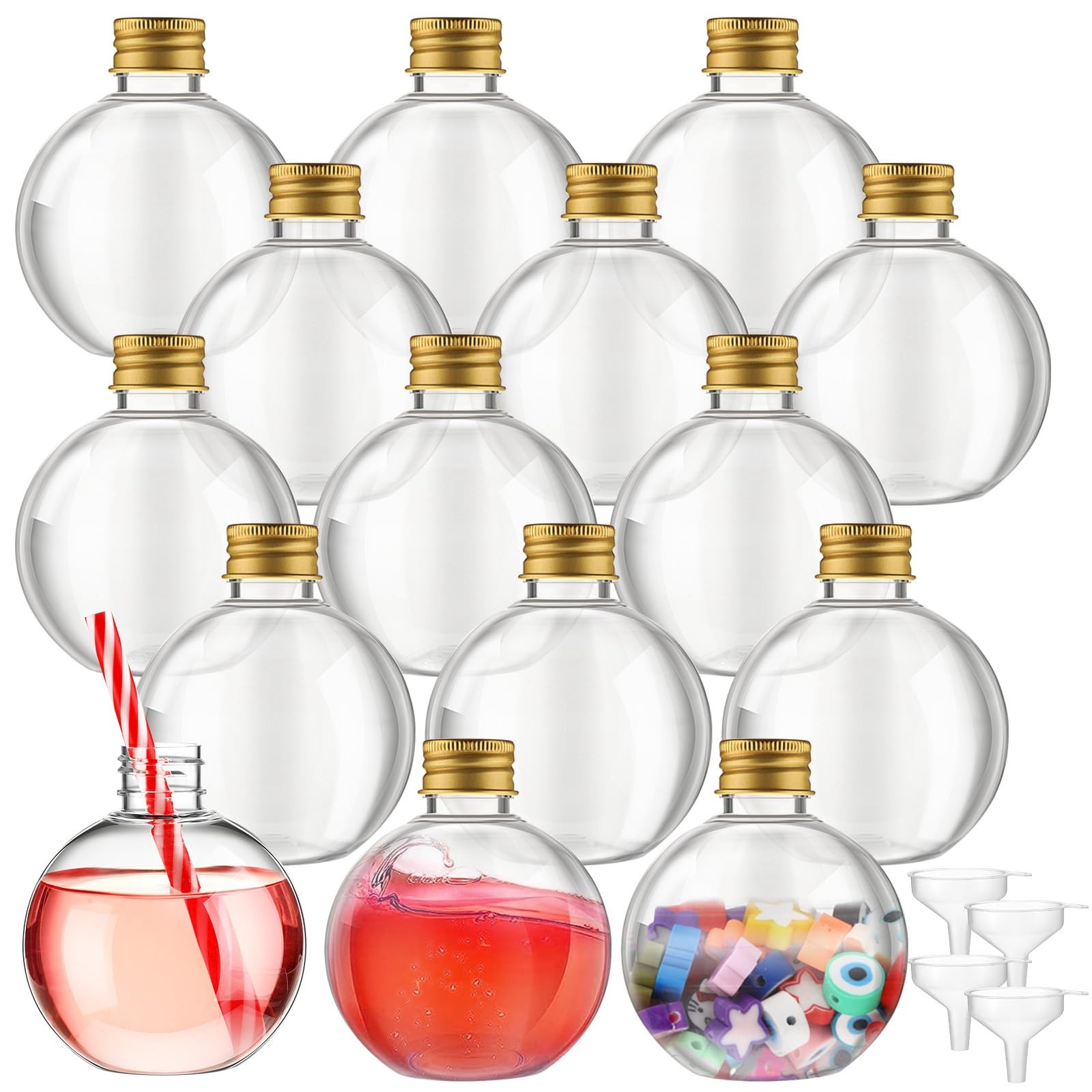 15 Pcs 6 oz Spherical Plastic Potion Bottles Ball Shape Sand Art Bottles with...