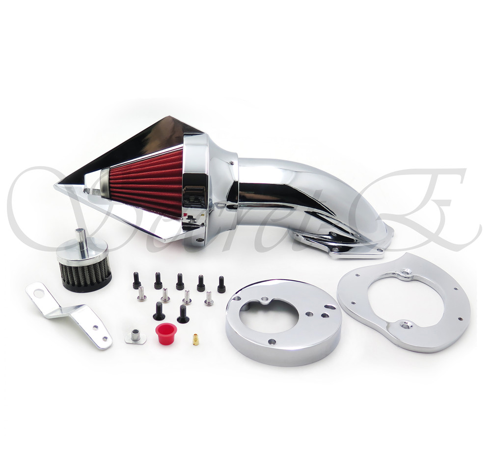 Spike Air Cleaner Intake Filter Kit For Honda Vtx1300 Vtx 1300 1986-2012 Chrome