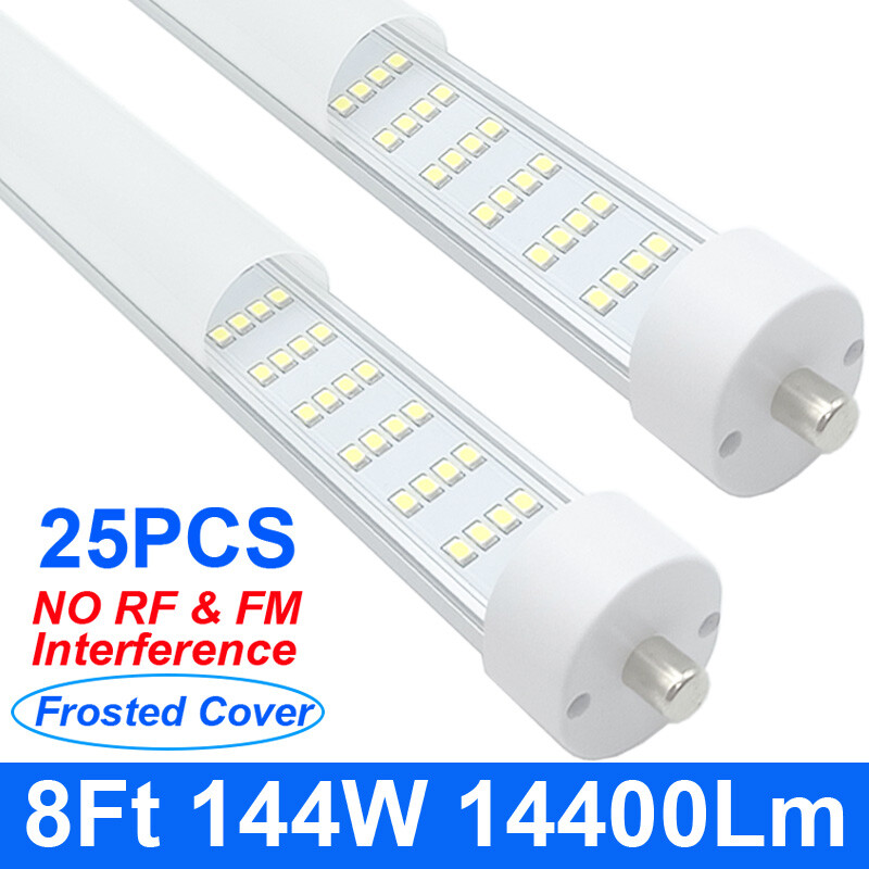25Pack Frost 8 Ft Led Bulbs Single Pin T8 8Ft Led Tube Light Ballast Bypass 144W