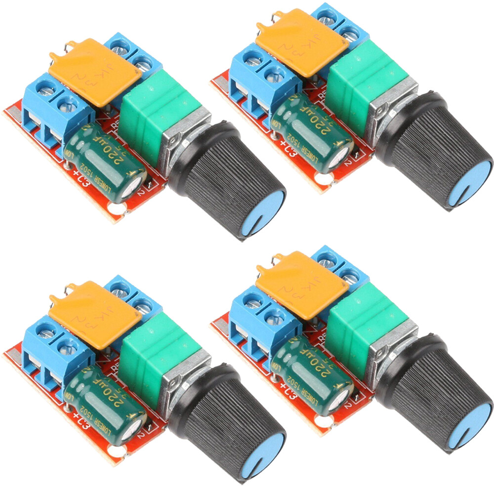 4PC Mini Dc Motor PWM Speed Controller 3v-35v Speed Control Switch LED Dimme