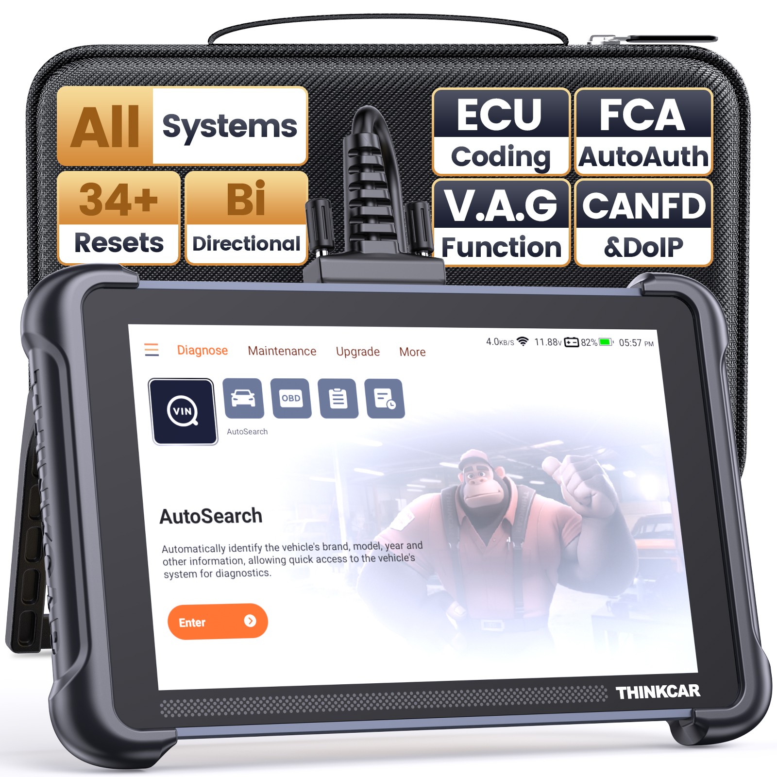 ThinkScan 689 Full System Diagnostic Scanner Bidirectional CANFD DOIP ECU Coding