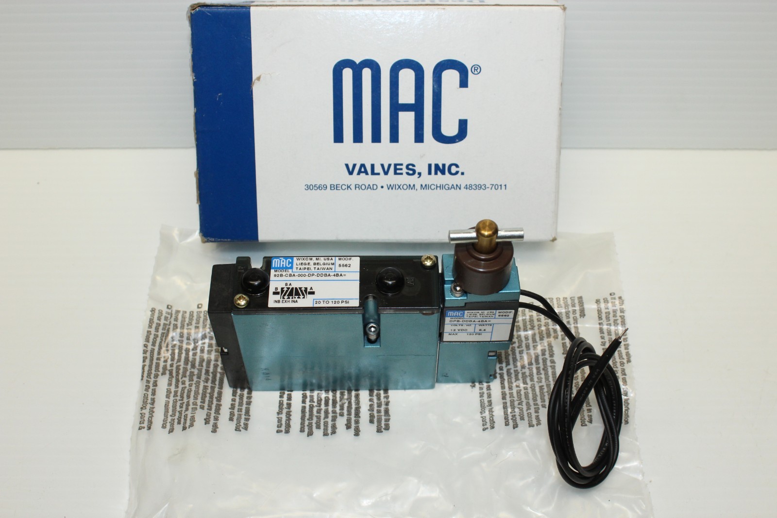 ⭐NEW IN BOX⭐ MAC 92B-CBA-000-DP-DDBA-4BA  SOLENOID VALVE 12Vdc 12V   🔴USA🔵