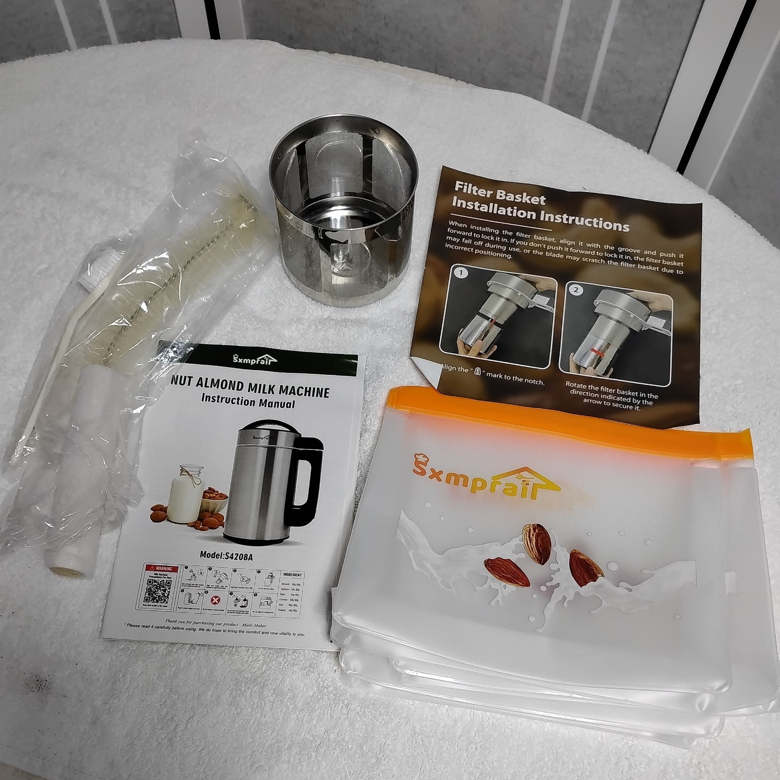 MissingCord Sxmprail 8in1 Automatic AlmondMilkMaker StainlessSteel BuiltinFilter
