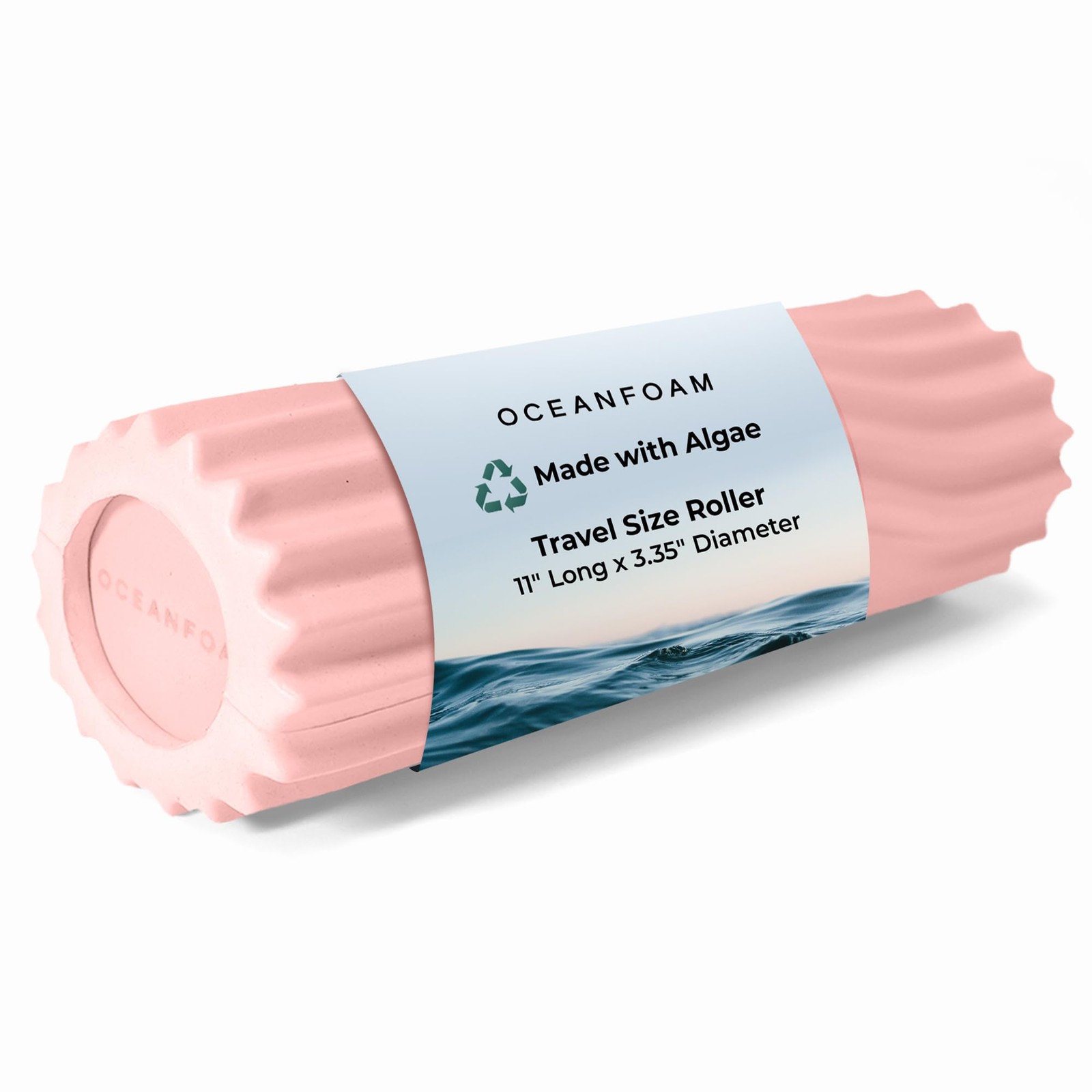 Oceanfoam Ripple Travel Foam Roller (11" x 3.35") Firm Mini Foam Roller for P...