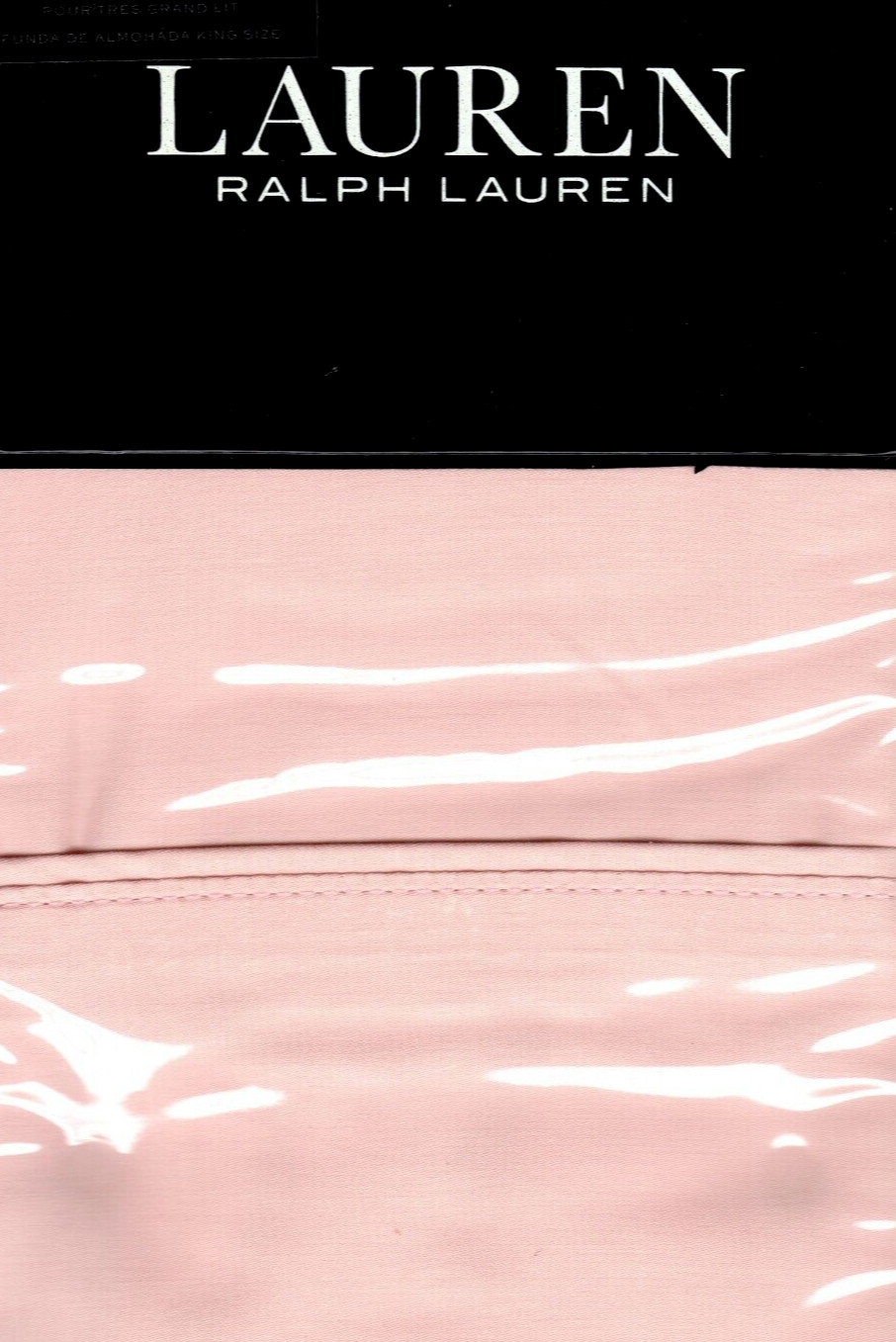 Ralph Lauren 2 King Pillowcases Dunham Sateen Peony 300TC Pink Farmhouse Cottage