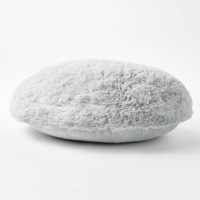 Faux Fur Floor Kids' Pillow Gray