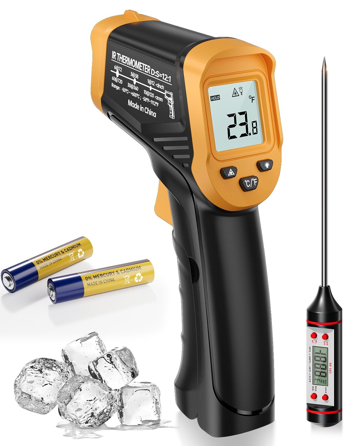 Infrared Thermometer Gun, Laser Thermometer Temperature Gun -58°F to 1112°F, ...