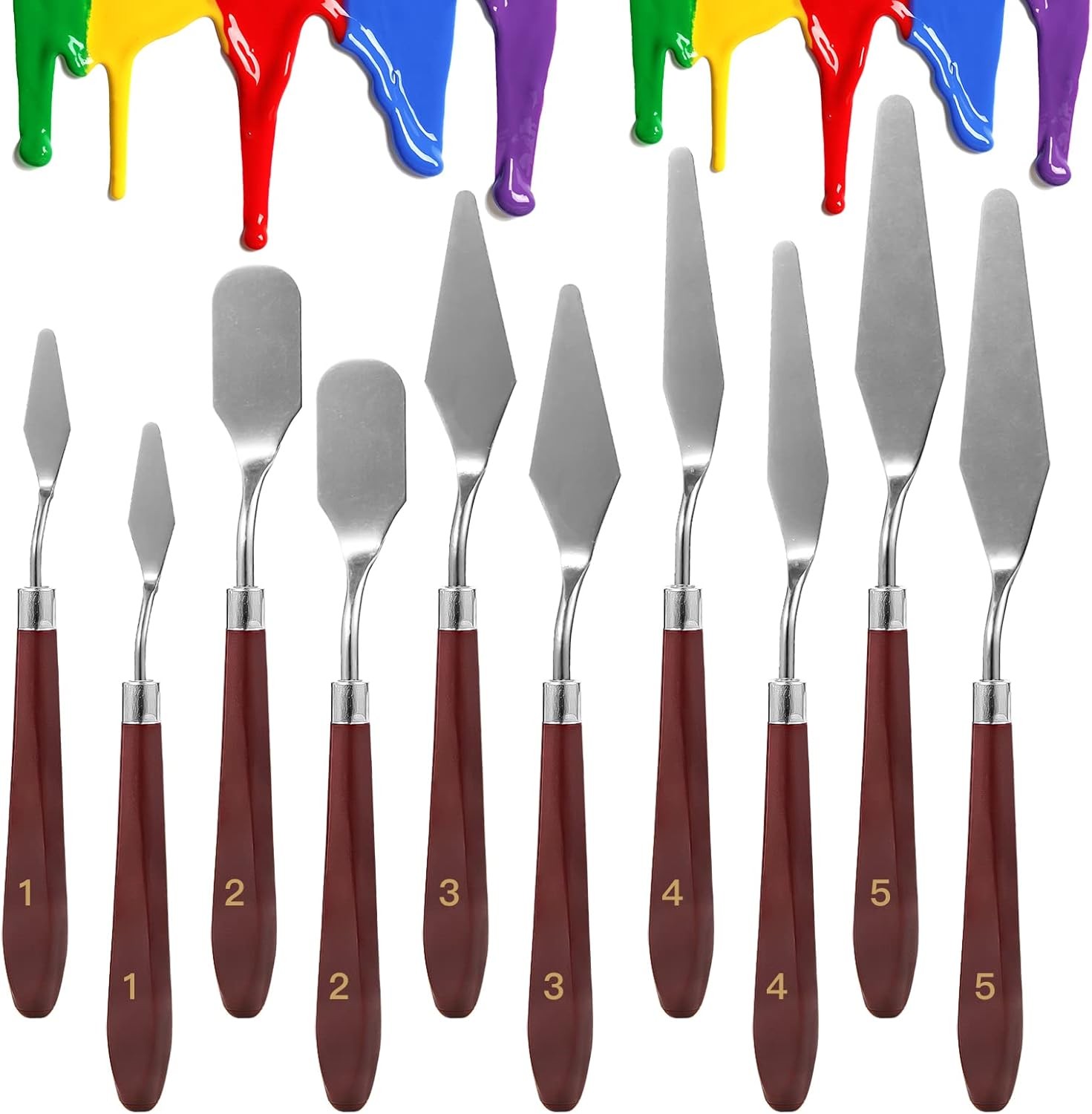 Palette Knife, Stainl Steel Painting Knife Set, Flexible Spatula Pallet