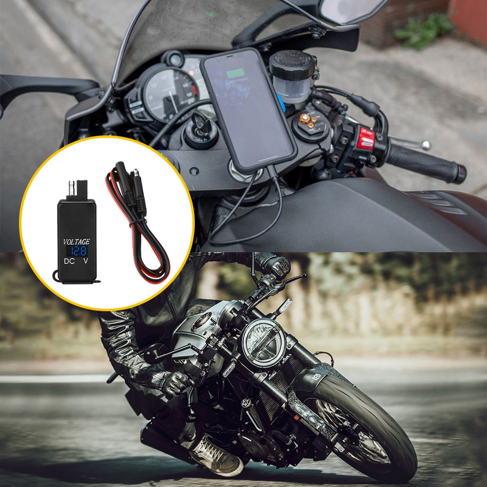 QC 3.0 Motorcycle Dual USB Phone GPS Super Fast Charger Adapter LED Waterproof