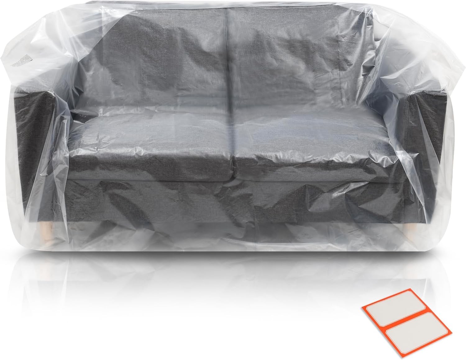 Plastic Furniture Covers for Moving - Heavy-Duty Loveseat Cover Transparent