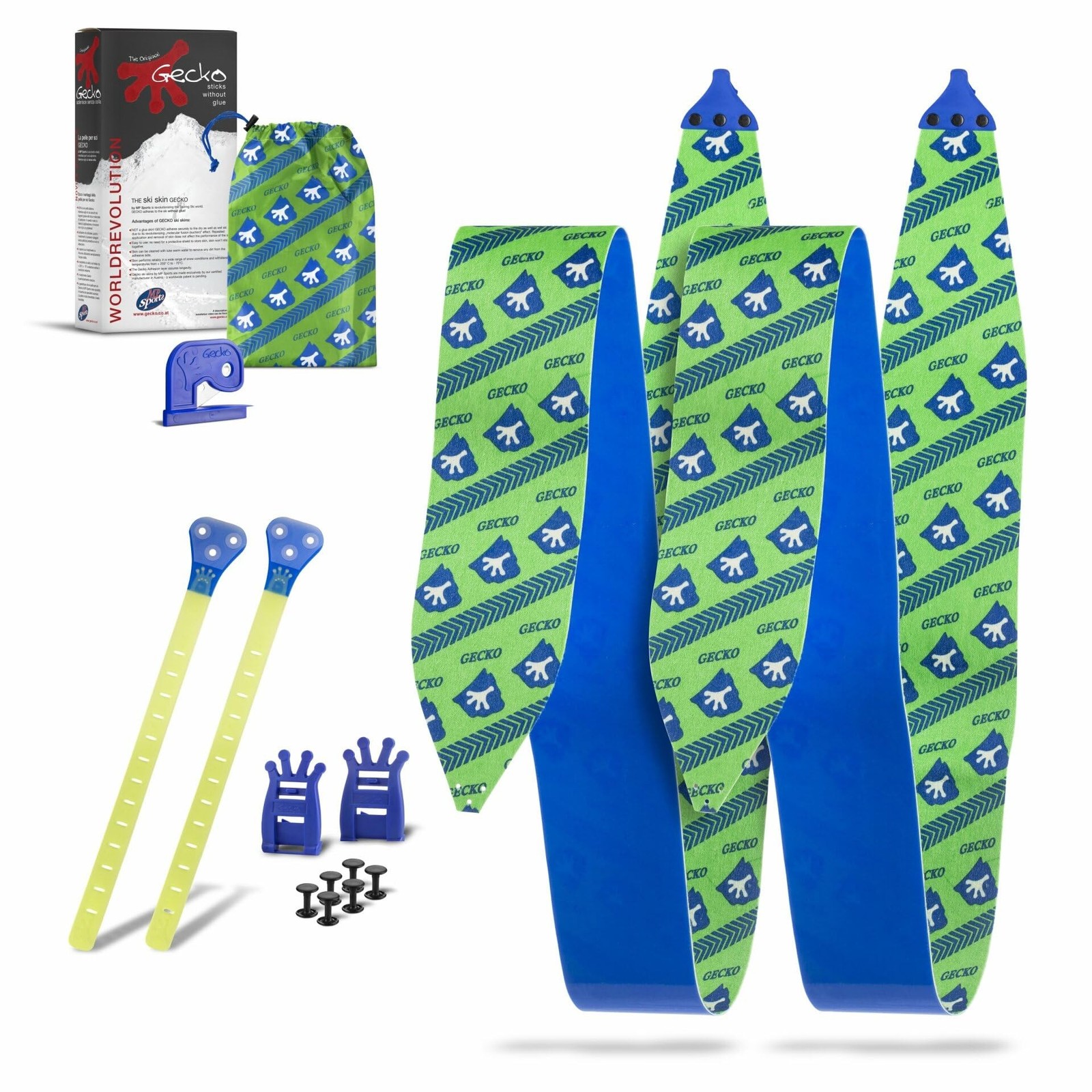 Gecko Premium Freeride Ski Skins | Width/Length Selectable | with pre-Mounted...