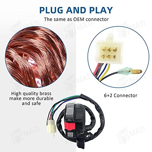 Left Handlebar Control Engine Start Run Off Headlight Switch for Yamaha ATV