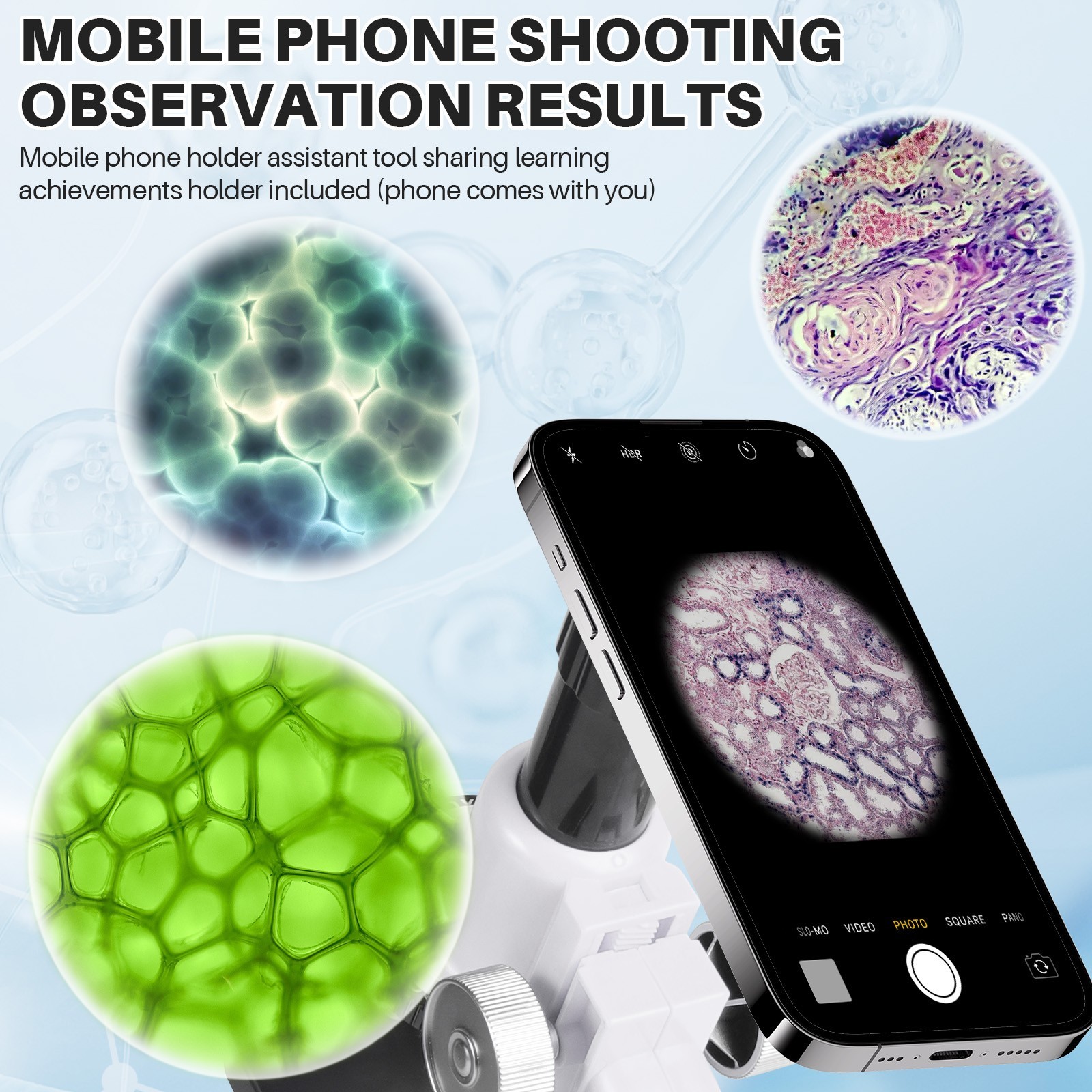Kids Biological Microscope Students Laboratory 200x 600x 1200x Magnification