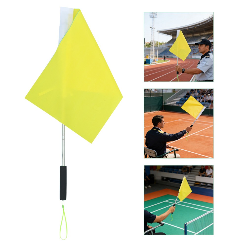 Soccer Referee Flags: Penalty Signal Flags with Comfortable Sponge Handle &