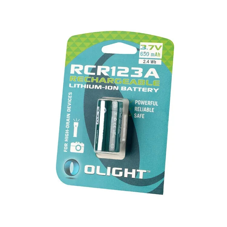 OLIGHT RCR123A 3.7V 650mAh RECHARGEABLE LITHIUM ION BATTERY 4 HIGH DRAIN DEVICE