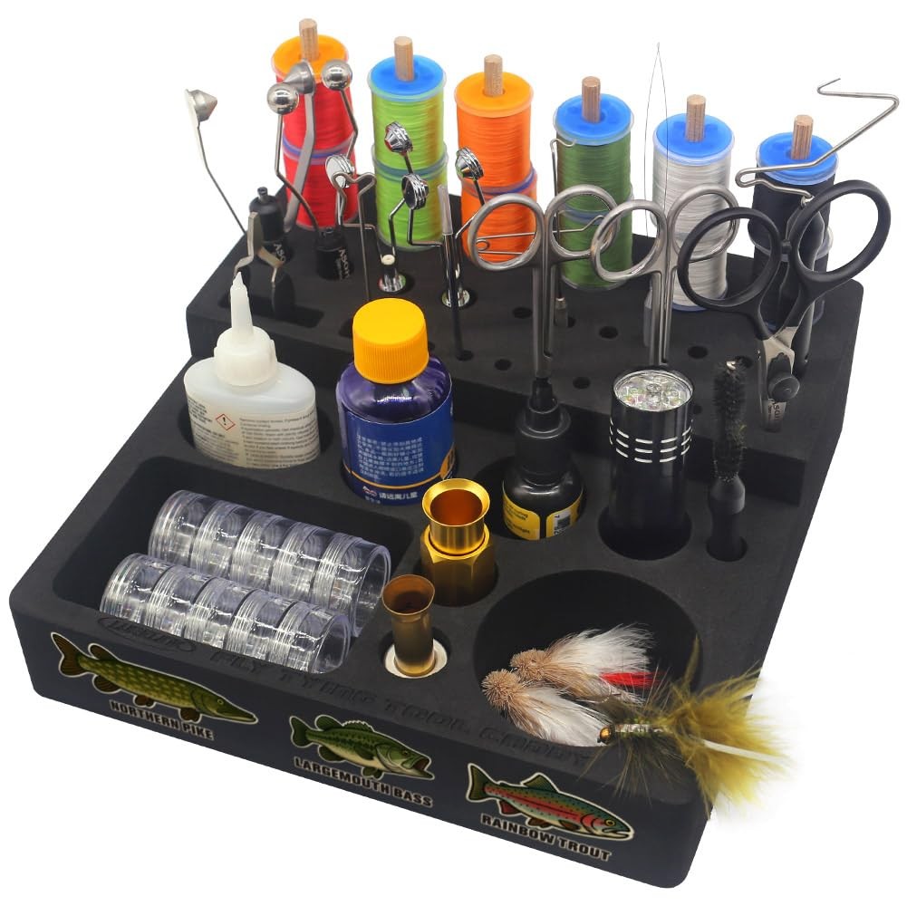 LURELINK Fly Tying Tool Caddy Organizer-Essential for Fly Tying Stations & Fi...