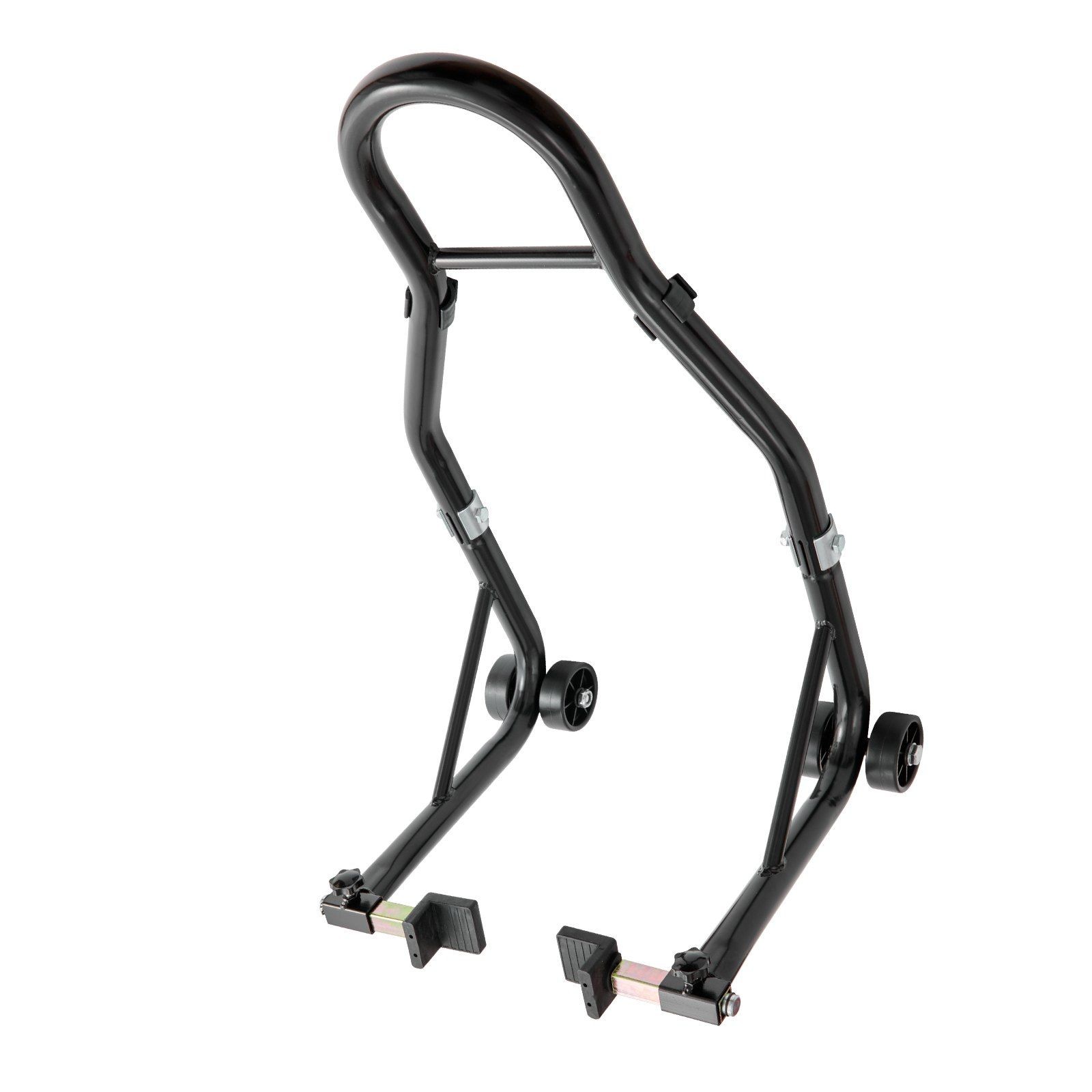 Motorcycle Rear Jack Stand 850lb Capacity with Interchangeable Forks Black