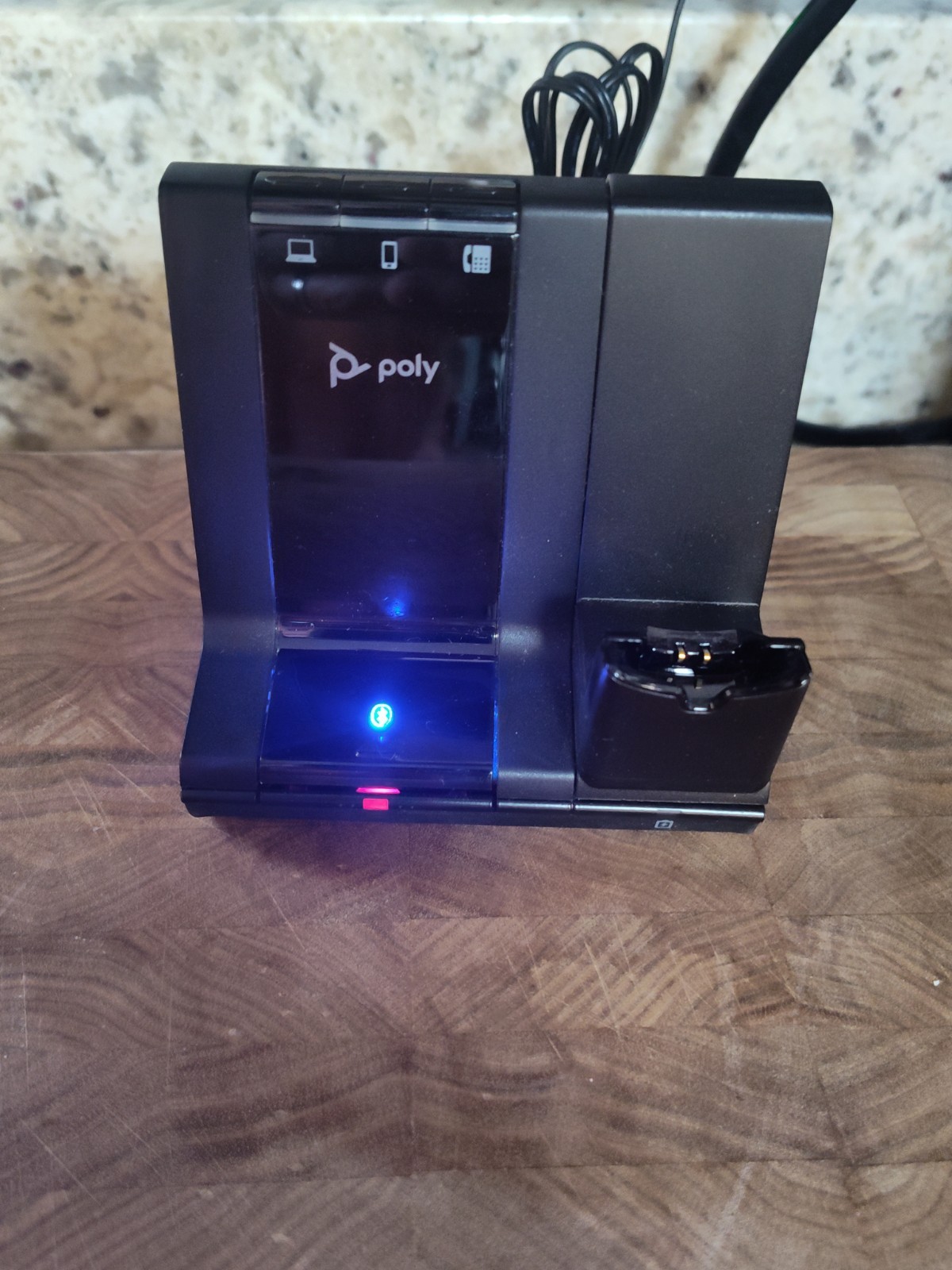 Poly Savi 8220 DECT/Bluetooth Wireless Headset Base, ANC Boom Mic, Black WORKS