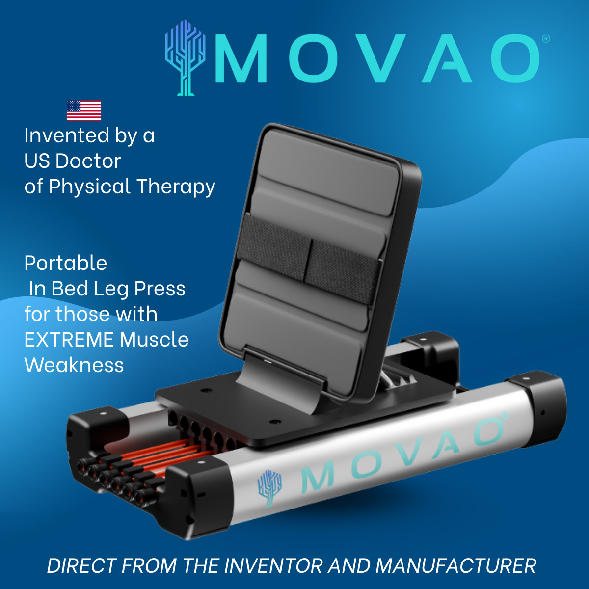 MOVAO Mini Portable Leg Press for Bedbound Recovery & Therapy/ US Dr Invented