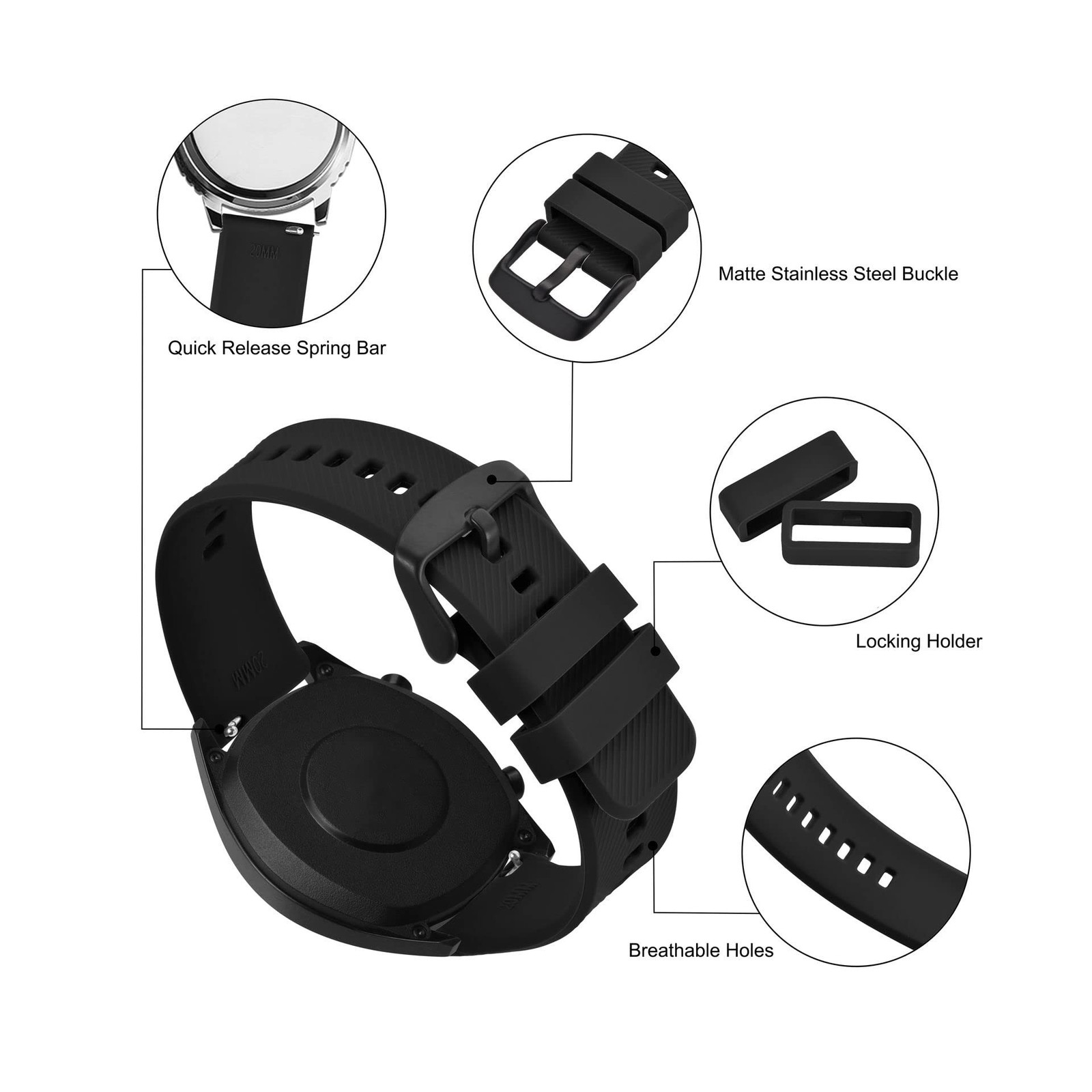 BISONSTRAP Watch Strap 18mm 19mm 20mm 21mm 22mm, Quick Release ... FAST USA SHIP