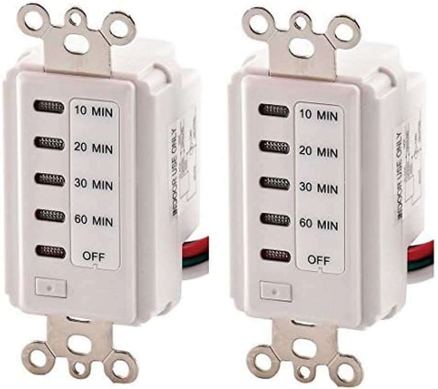 Bathroom Fan Auto Shut off 60-30-20-10 Minute Preset Countdown Wall Switch Timer
