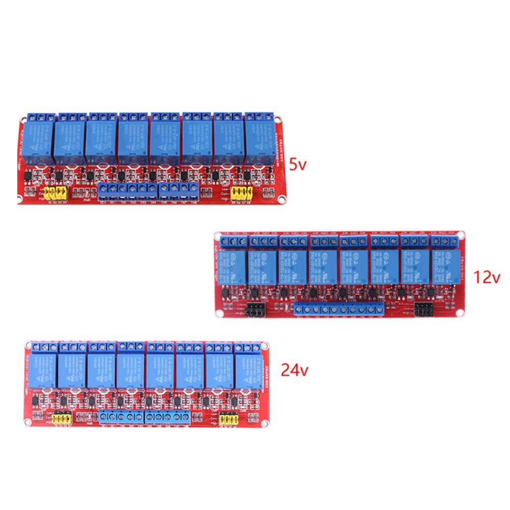 8 Channel Relay Optocoupler Isolation Blue KF301 Terminal LED Indicators