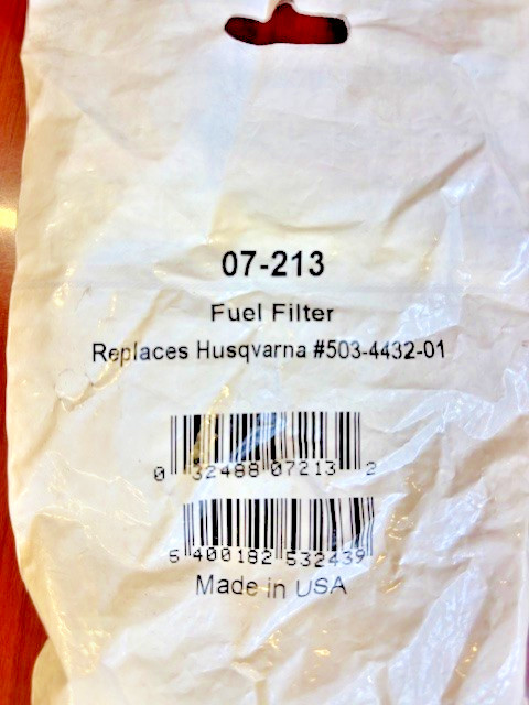Oregon, 07-213, In Tank Fuel Filter (Husqvarna 503-4432-01) - FREE SHIPPING