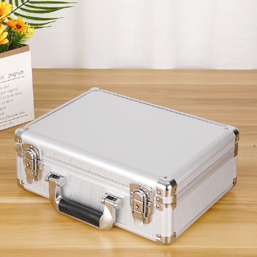 Small Hard Briefcase Travel Flight Toolbox Hand Gun Protective Box with Key Lock